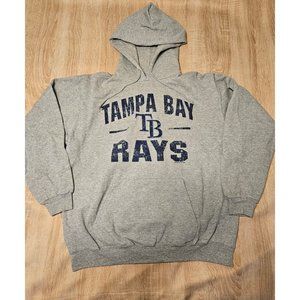 Tampa Bay Rays Mlb Gray Hoodie Sweatshirt Mens Size L Gray